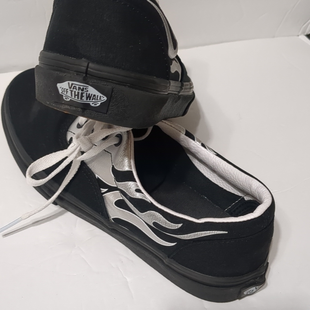Vans Old School Metallic flame Blk-silver Vans Shoes | Fire Vans - Picture 5 of 8